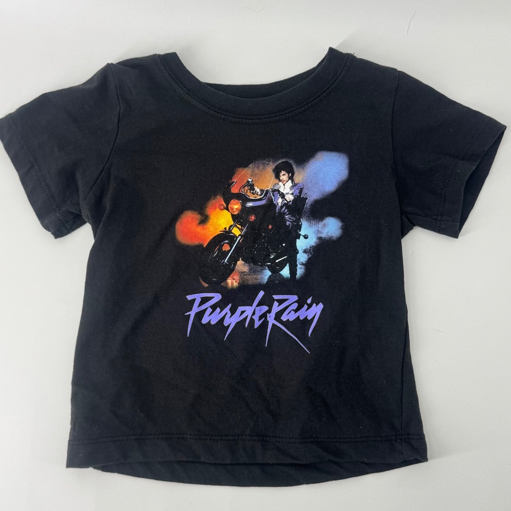 The Prince Estate Purple Rain Graphic T-Shirt Black Toddler 18M Official Merch